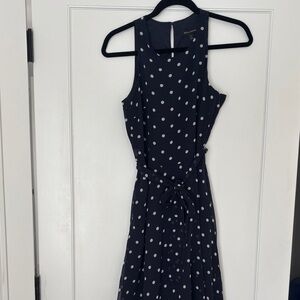 Banana Republic Navy Polka Dot Midi Dress